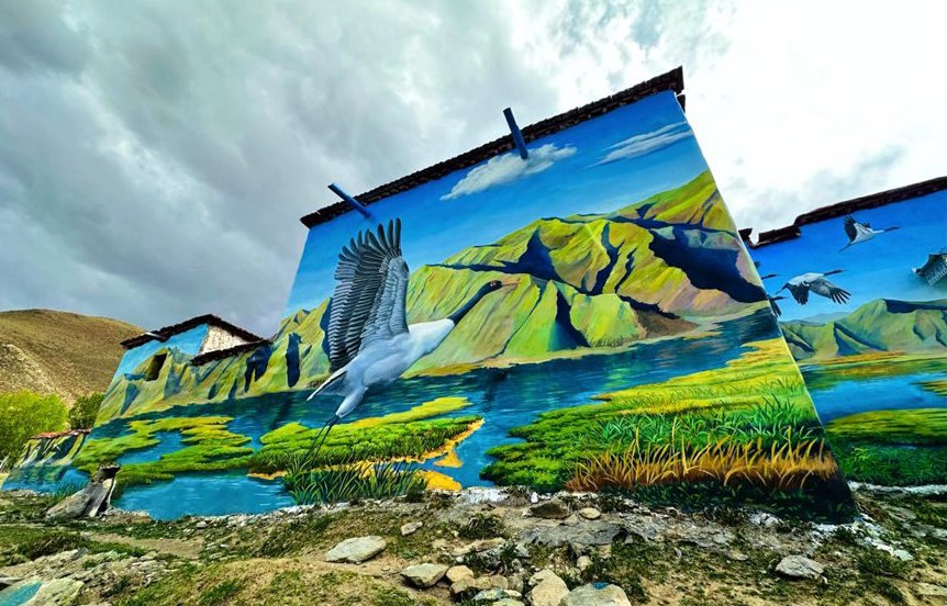 MURALES 3D IN UN VILLAGGIO TIBETANO, Mirabile Tibet